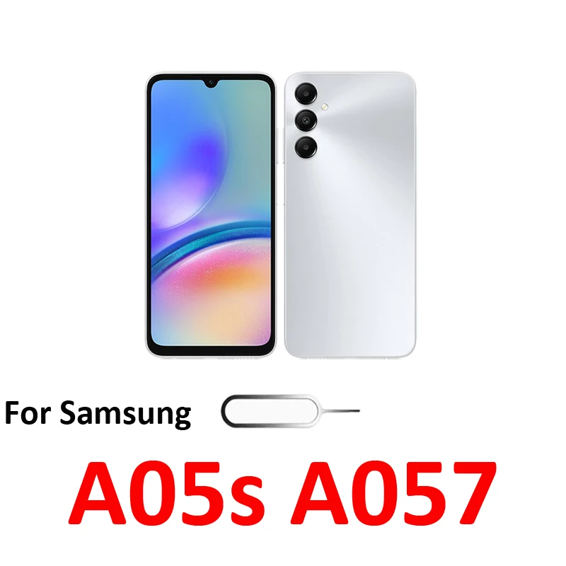 For Samsung Galaxy A05s A057 A057F Phone SIM Tray Micro SD Chip Card Slot Drawer Holder Pocket Single Dual Parts Black Silver - view 3