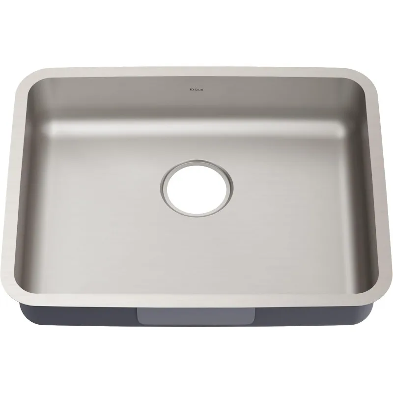 KRAUS Dex 25-inch Undermount 16 Gauge Stainless Steel Single Bowl ADA Kitchen Sink, KA1AS25B