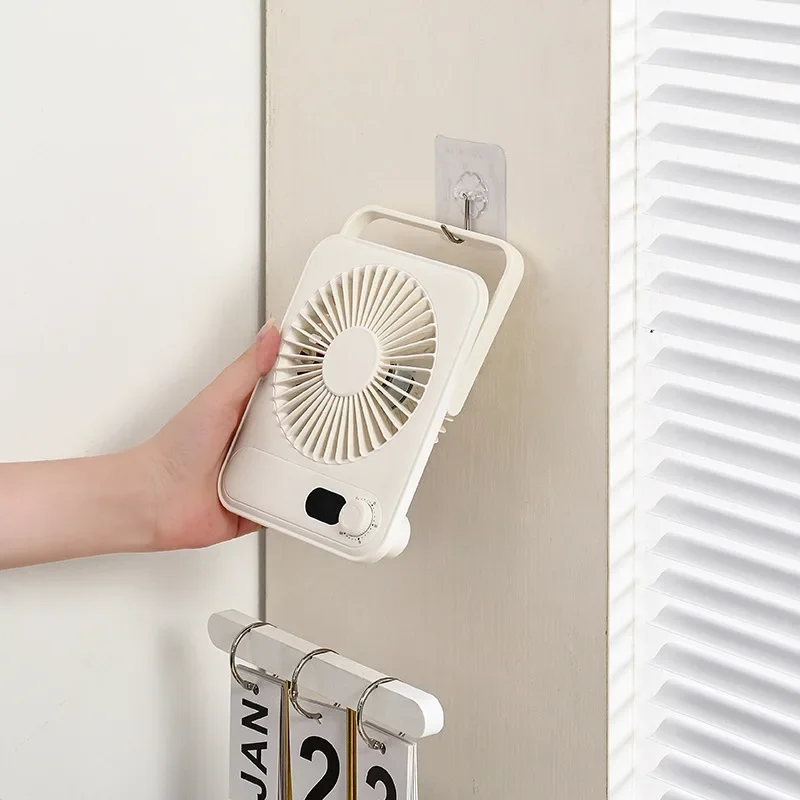 Summer New Ultra-thin Desktop Fan Long Life Charging Mini Fan Office Mute Wall Hanging Small Fan Gift