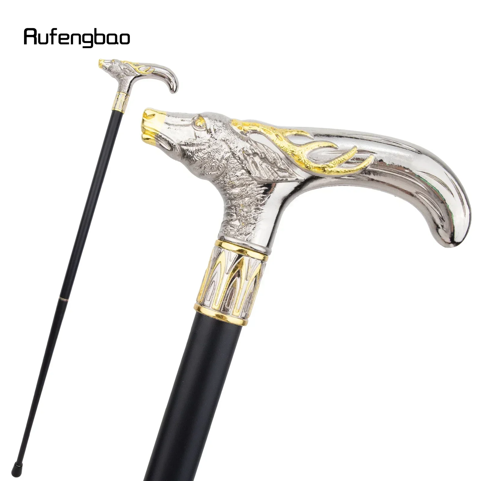 

Золотисто-белая трость с головой пятнистого оленя, модная декоративная трость в стиле стимпанк и трость для повседневного использования, 91 см