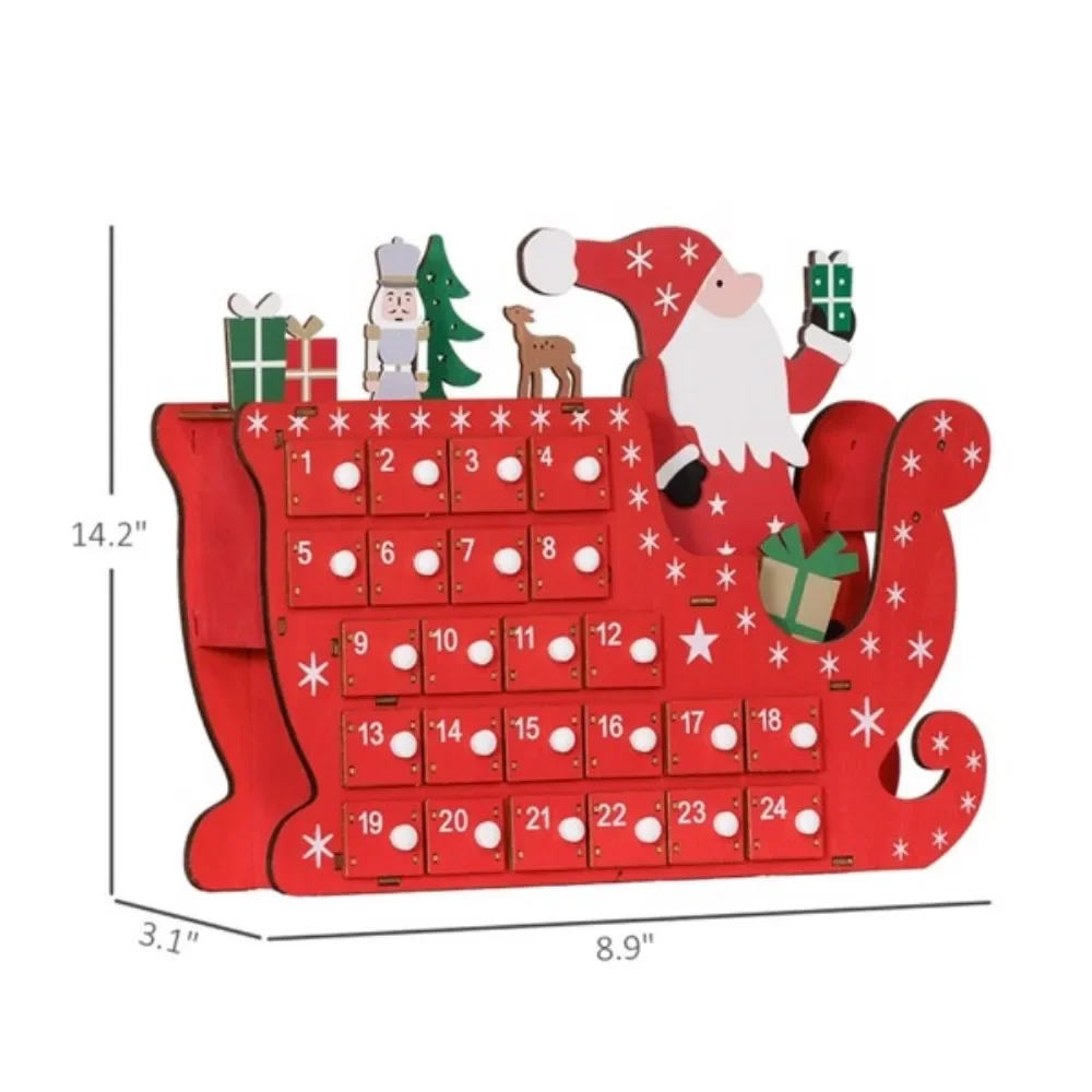 Santa Claus sleigh shape for added festive glamourThe 24-day countdown drawer is stocked with daily treats and surprises