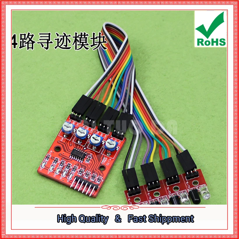 4-Way/channel Infrared Tracing /Tracing Module/Inspection Line/Obstacle Avoidance / Car / Robot/Sensor Board