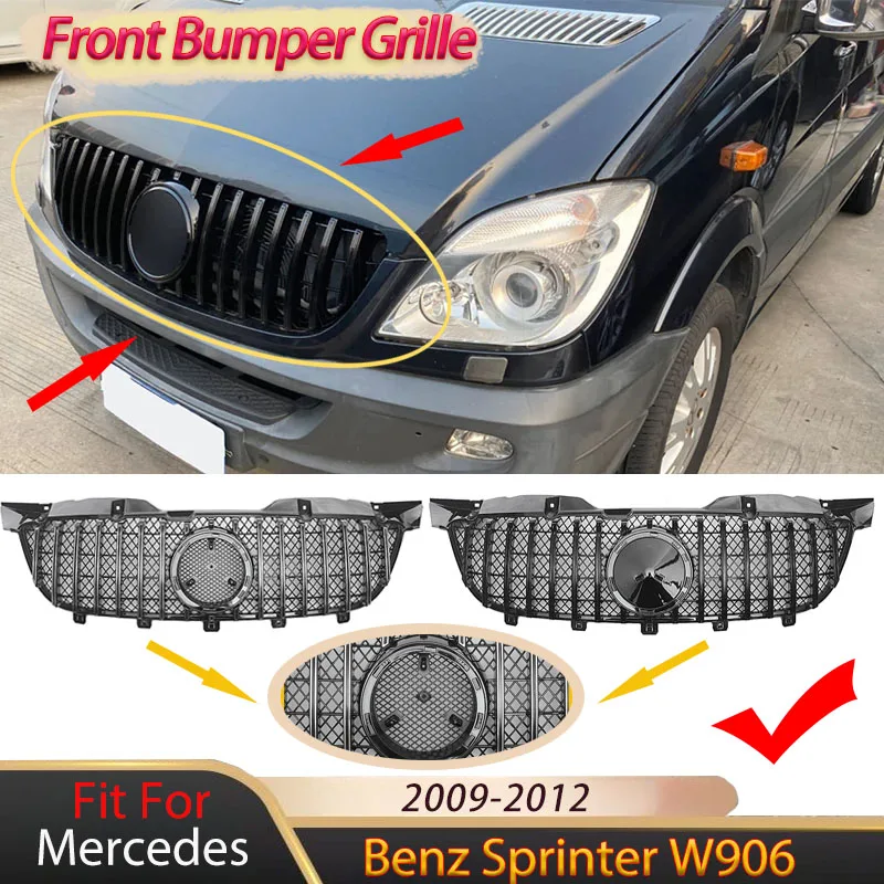 GT Style Front Grille For 2006-2013 Mercedes Sprinter 2500/3500 – Chrome & Black