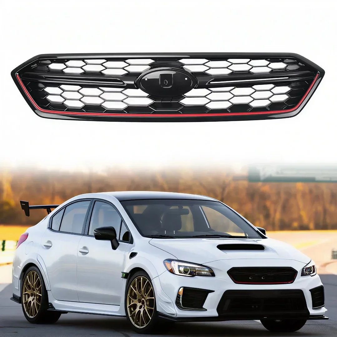 Inlet Middle Mesh Front Inlet Grill Grid Bumper Grille Tuning Trim Glossy Black Modification ABS For Subaru WRX STI VA 2018-2021