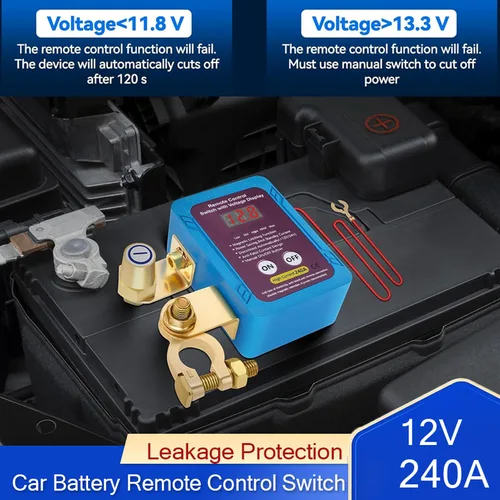Interruptor de alimentación de desconexión de batería de 12V, interruptor de desconexión principal de batería de 240A con interruptor de Control remoto para coche y camión