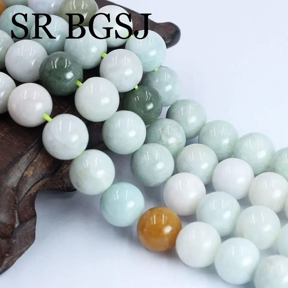 12mm 15inch Big Natural Jadeite Jewelry Making Stone Green Burmese Jade Round Loose Beads