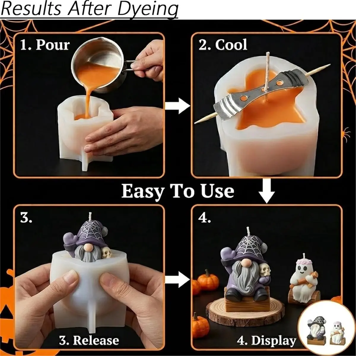 Halloween Candle Molds, Silicone Candle Molds for Festival Ornaments, for Party Home Dinner Festive Days