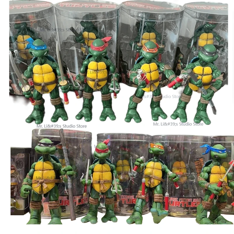 ผ้าคลุมศีรษะพี่น้องราฟาเอลใหม่เอี่ยมสีสันสดใสตุ๊กตาแอ็คชั่น4ชิ้นชุดการ์ตูนโมเดลของเล่นของขวัญสำหรับเด็ก