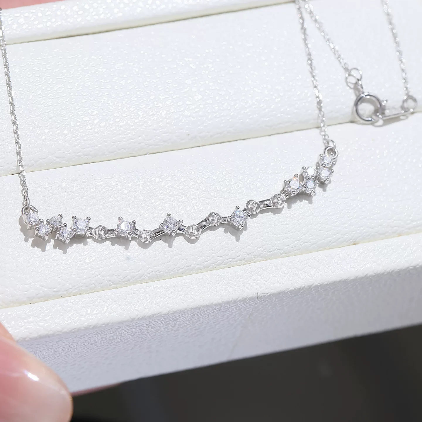 49 Sterling silver pearl necklace with empty setting, multiple pearl pendants, and silver setting accessories, 3.5-4mm 6