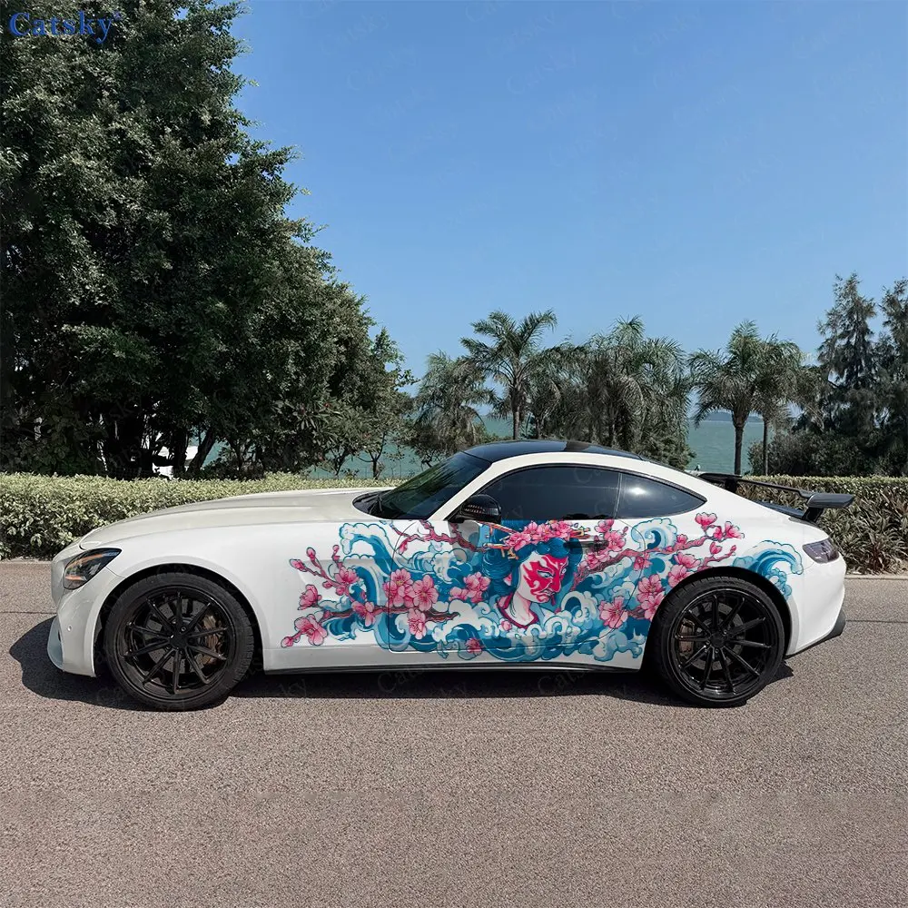 

Наклейка на автомобиль «Женщина-демон»: Цветочное украшение для всего кузова, скрывающее царапины, защитная водонепроницаемая виниловая пленка для авто