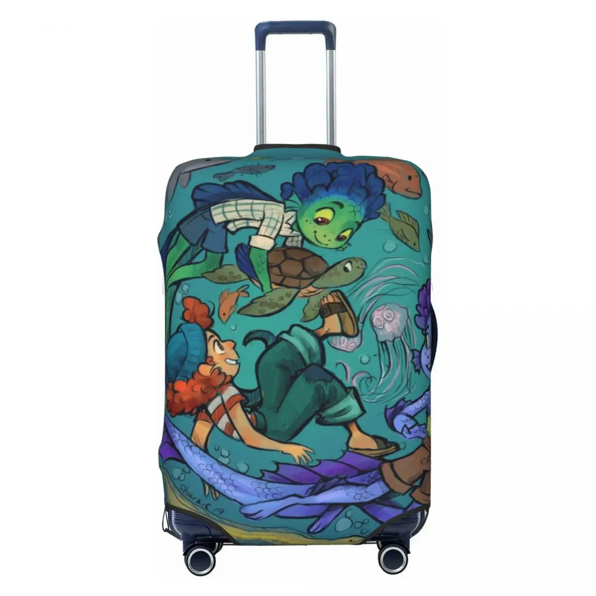 

Custom Custom Luca Alberto Sea Monster Luggage Cover Protector Washable Travel Suitcase Covers