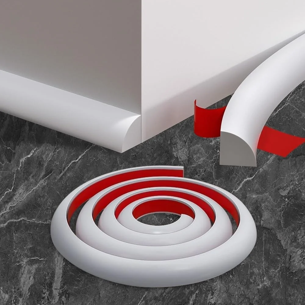 1 قطعة 39.37inX0.5in مرنة ربع جولة صب ذاتية اللصق تقليم ، مقاومة قشر وعصا صب المطبخ بلاط الحمام حافة #1