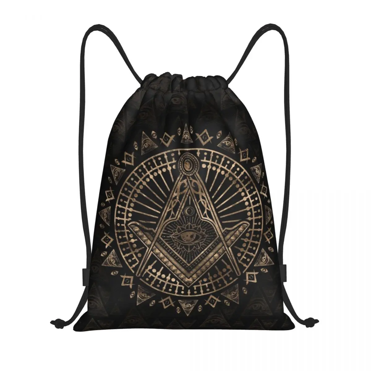 Kustom Freemasonry simbol tas tali untuk belanja ransel Yoga pria wanita Mason olahraga Gym saskpack