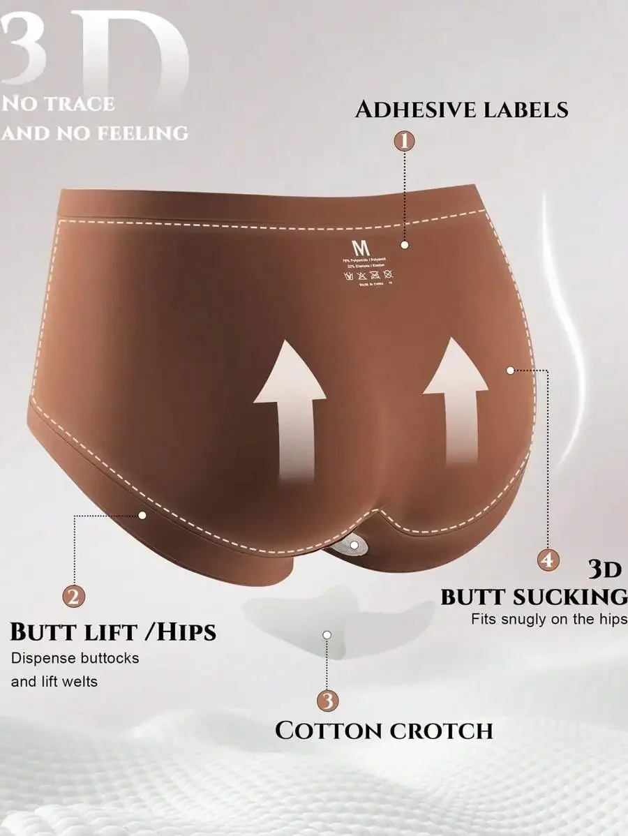 

6-Pack Adhesive Lifting Butt And Waist Bikini Underwear Comfortable Breathable