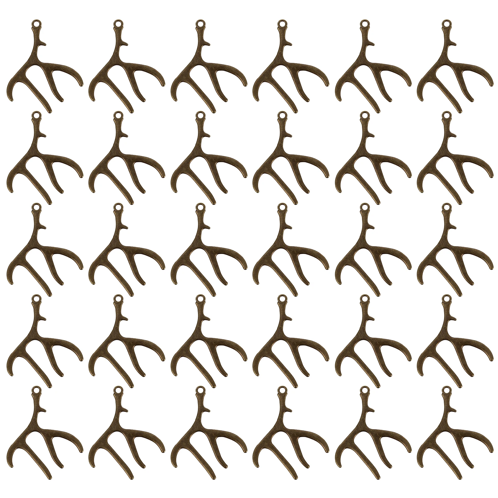 

30 Pcs Antler Pendant Deer Charms Alloy Jewelry Making Supplies Christmas Accessories Reindeer Necklace Lightweight Durable