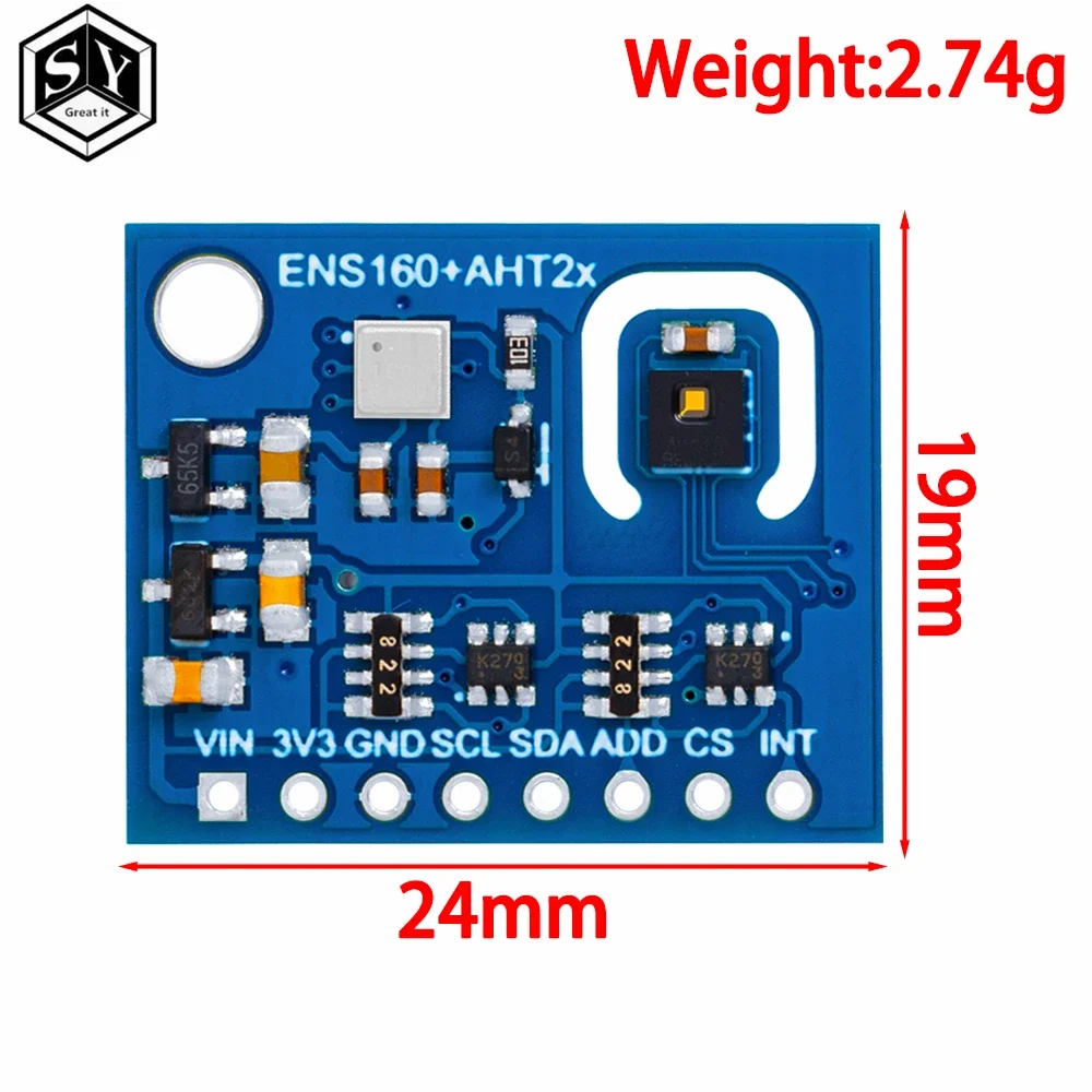 ENS160+AHT21 CARBON Dioxide CO2 eCO2 TVOC Air Quality And Temperature And Humidity Sensor Replace CCS811 For Arduino Pt Pt