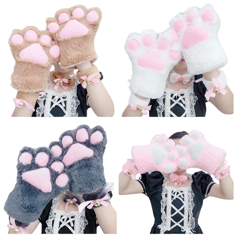 Fursuit Kigurumi Animal Cat Furry Paws Tail Accessories Gloves Plush Kig Cosplay Costume Nail Tiger Claws For Halloween Party