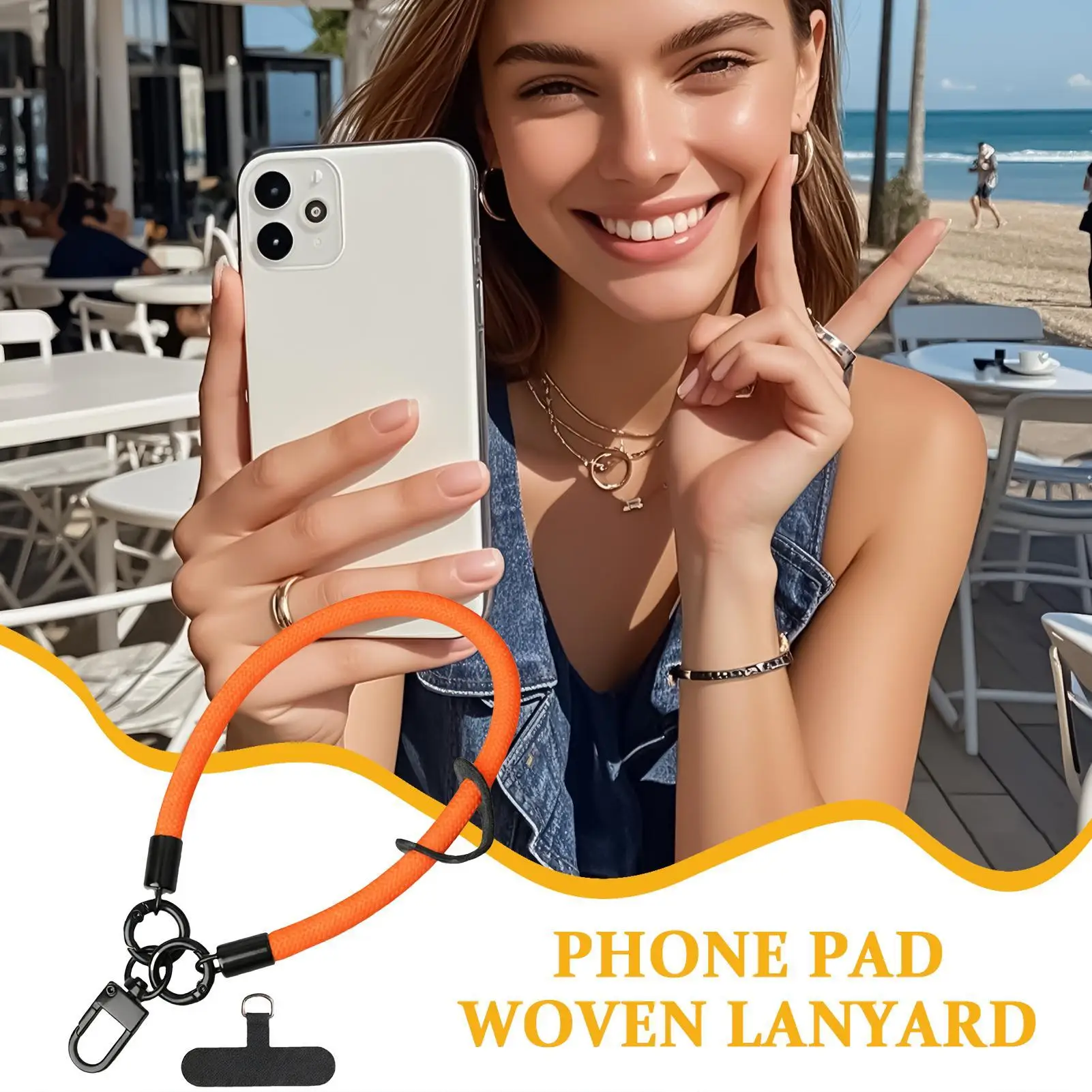 폰 랜야드 미끄럼 방지 스마트폰 손목 스트랩 테더 탭 포함 휴대폰 손목 스트랩 여성 남성 성인 청소년 가족 친구용