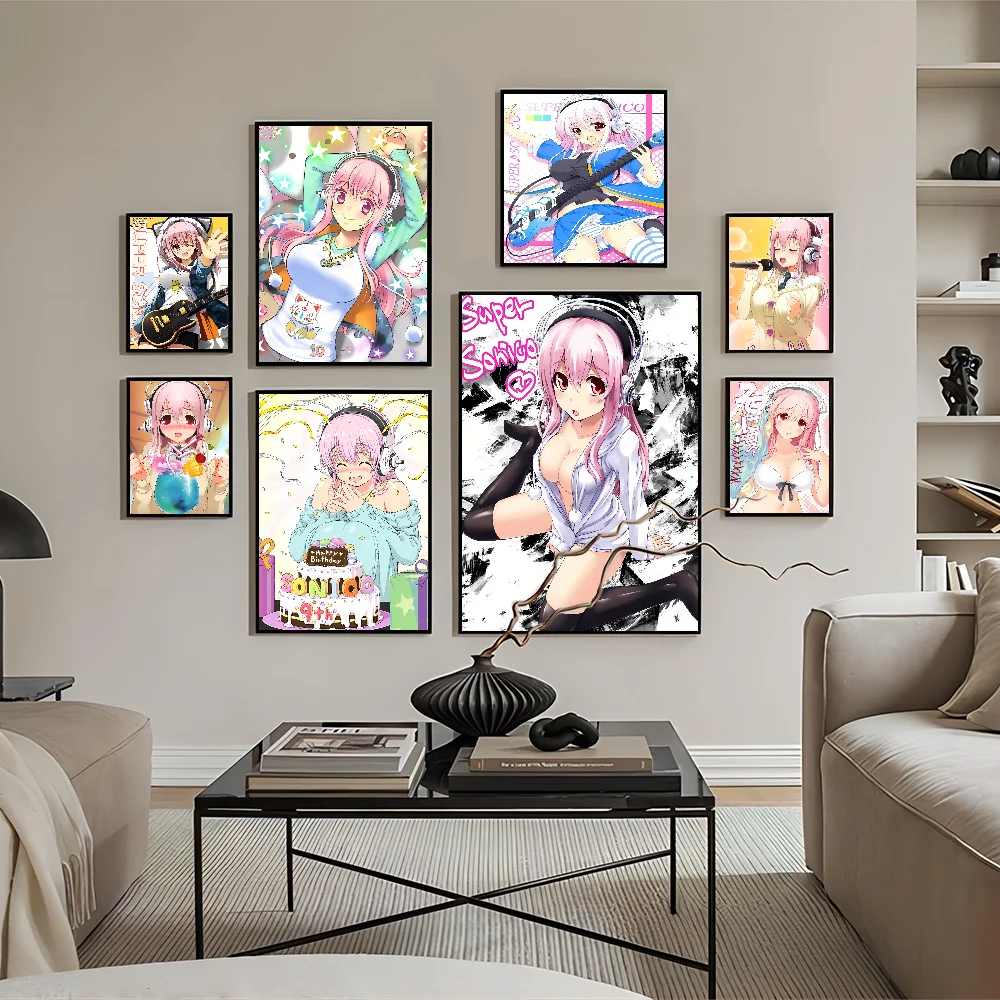 

Super Sonico Manga Classic Movie Posters Fancy Wall Sticker For Living Room Bar Decoration Room Wall Decor