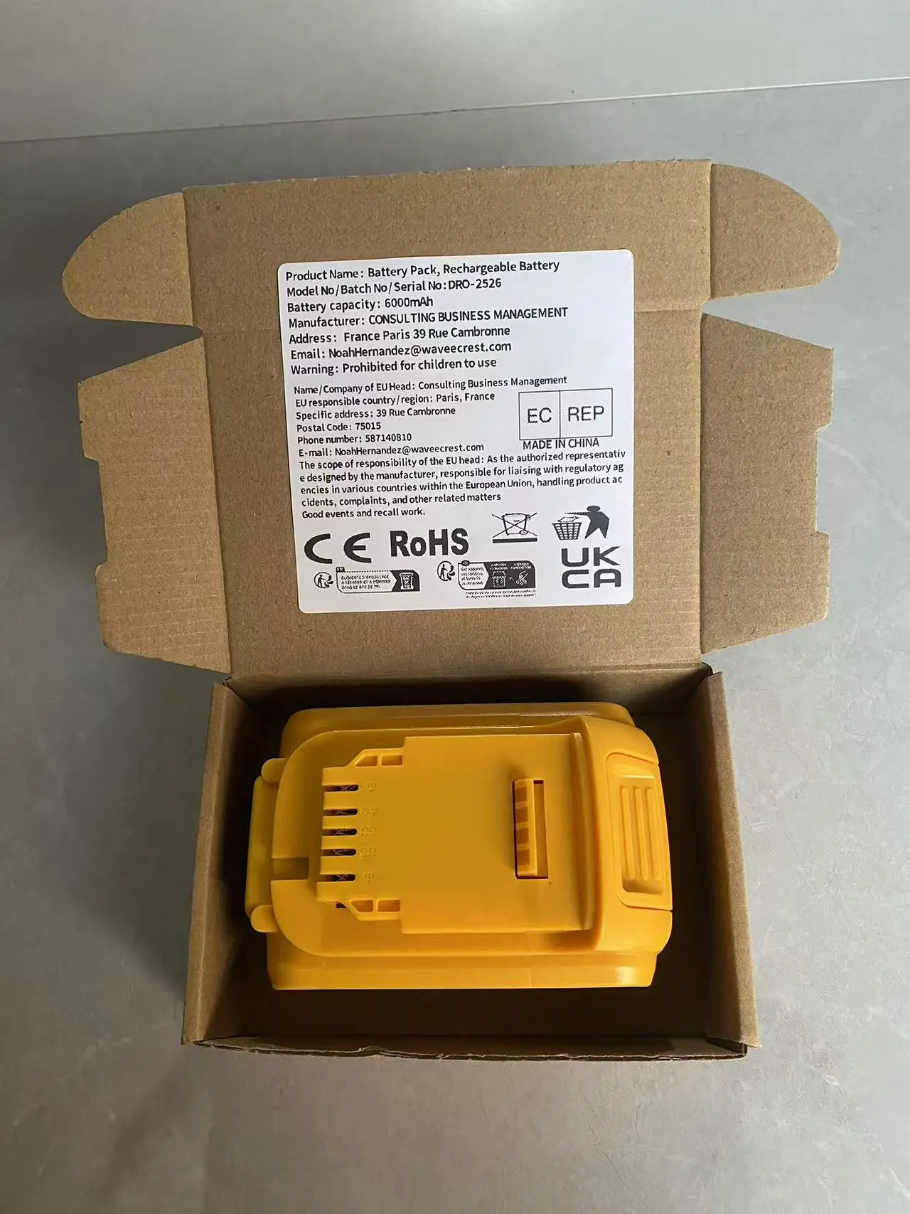 Náhradní lithiová baterie Dewalt DCB200 20V 2025 6000mAh pro Dewalt 18V DCB184 DCB200 DCB182 DCB180 DCB181 DCB182 DCB201 DCB206 MAX - náhled 2