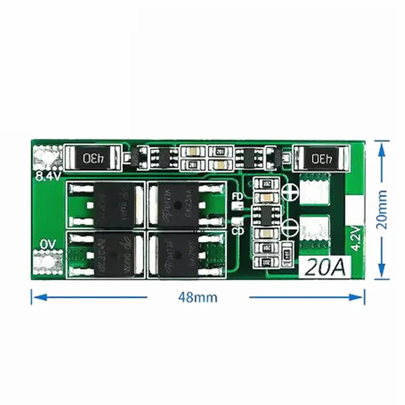 1 szt. 2S 20A 7.4V 8.4V 18650 ładowarka akumulatorów litowych litowo-jonowa płyta ochronna płytka PCB BMS standardowa/zbalansowany moduł prądowy 20A