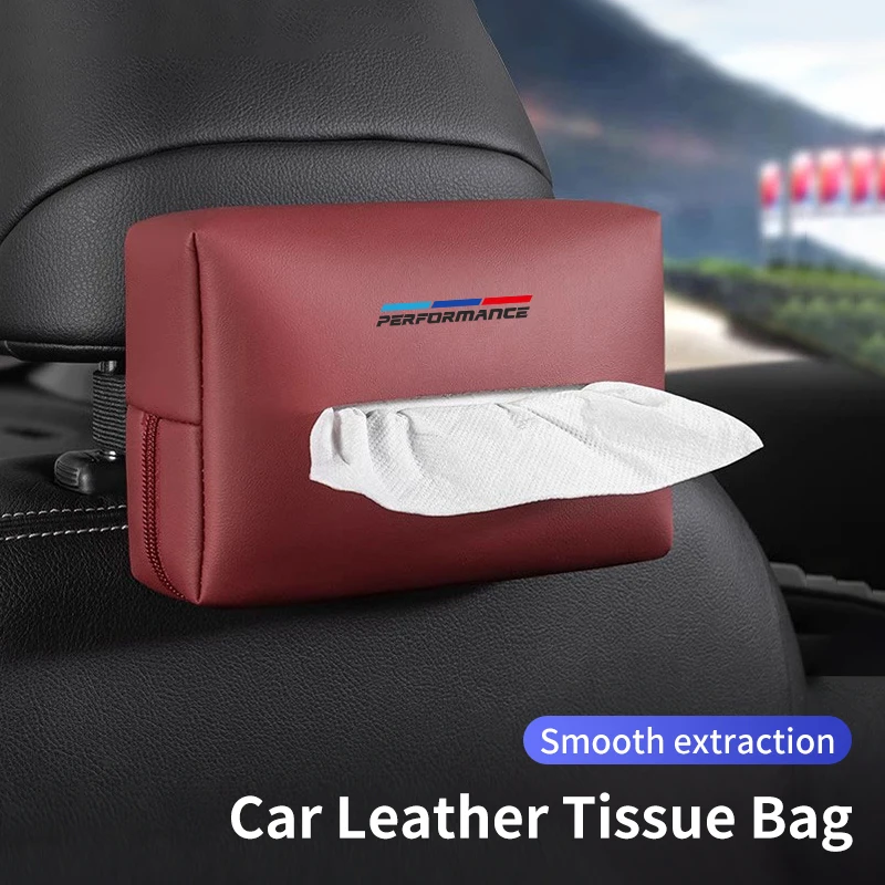 Car Seatback Tissue Organiser Box Sun Visor Console Storage Bag For BMW E90 E60 E46 E39 F30 F10 E87 X3 X4 X5 X1 G30 G20 M view 2