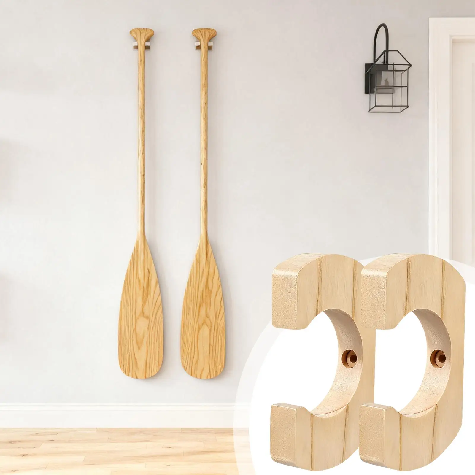 Kayak Paddle Holder Oar Keeper Wall Mount Kayak Paddle Storage Rack for Garage Living Room Bedroom Balconies Outdoor Indoor
