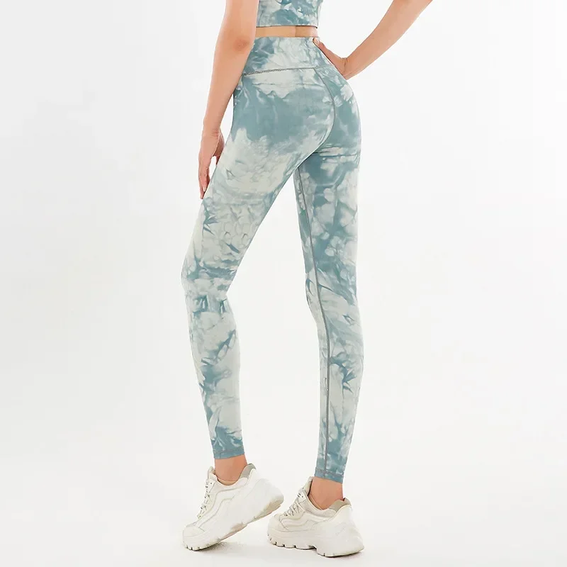 Frauen Hohe Taille Butt Hebe Tie Dye Fitness Leggings Weibliche Stretch Casual Einfache Hose Hohe Taille Streetwear 7Z