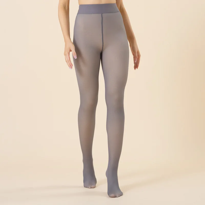 Winter Warme Thermische Strumpfhosen Nahtlose Transluzente Fleece Schlank Elastizität Strumpfhosen Frau Push-Up Verdicken Strümpfe Streetwear – Detail 24