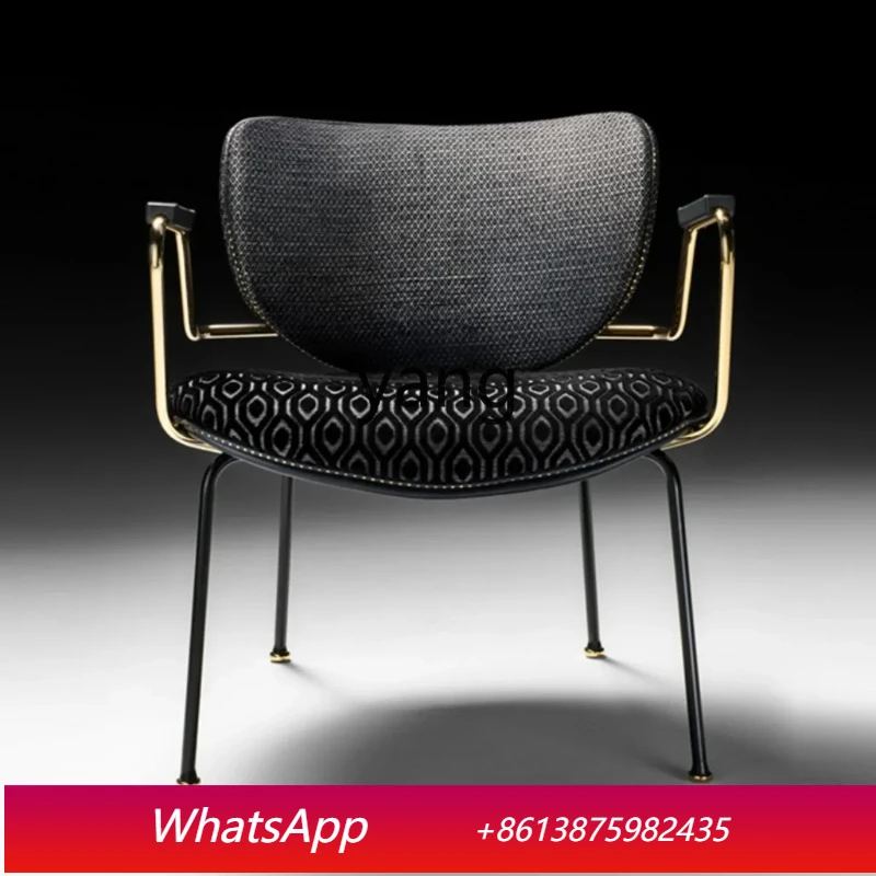 

LTT Light Luxury and Simplicity Stainless Steel Armrest Leather Dining Chair Modern