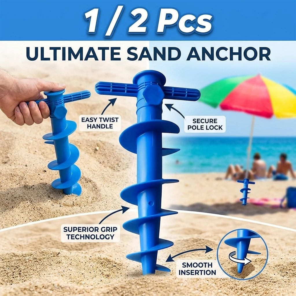 1/2Pcs Summer Umbrella Base Adjustable Plastic Sun Beach Patio Sand Ground Fixing Tools Anchor Stand Spike Auger Keep Holder