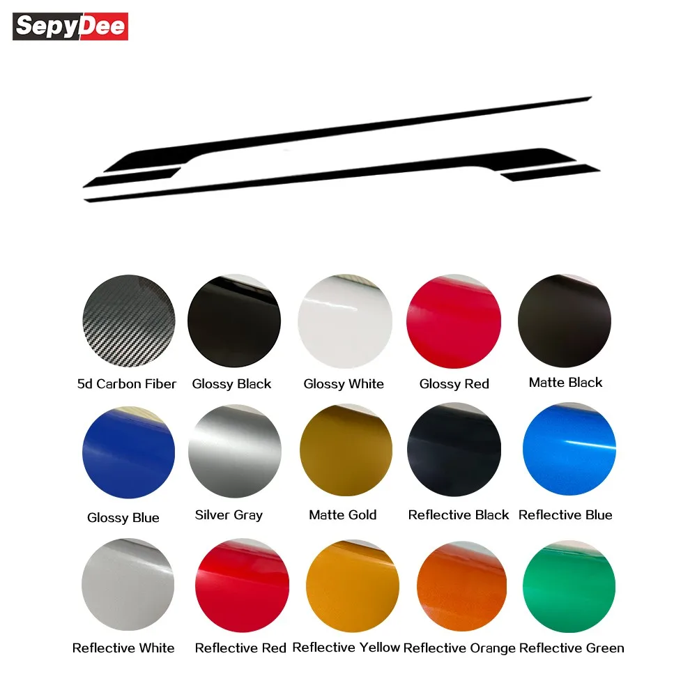 2Pcs Car Door Side Stripe Skirt Stickers Vinyl Decal for Ford Mustang Mach-E Car Accessories
