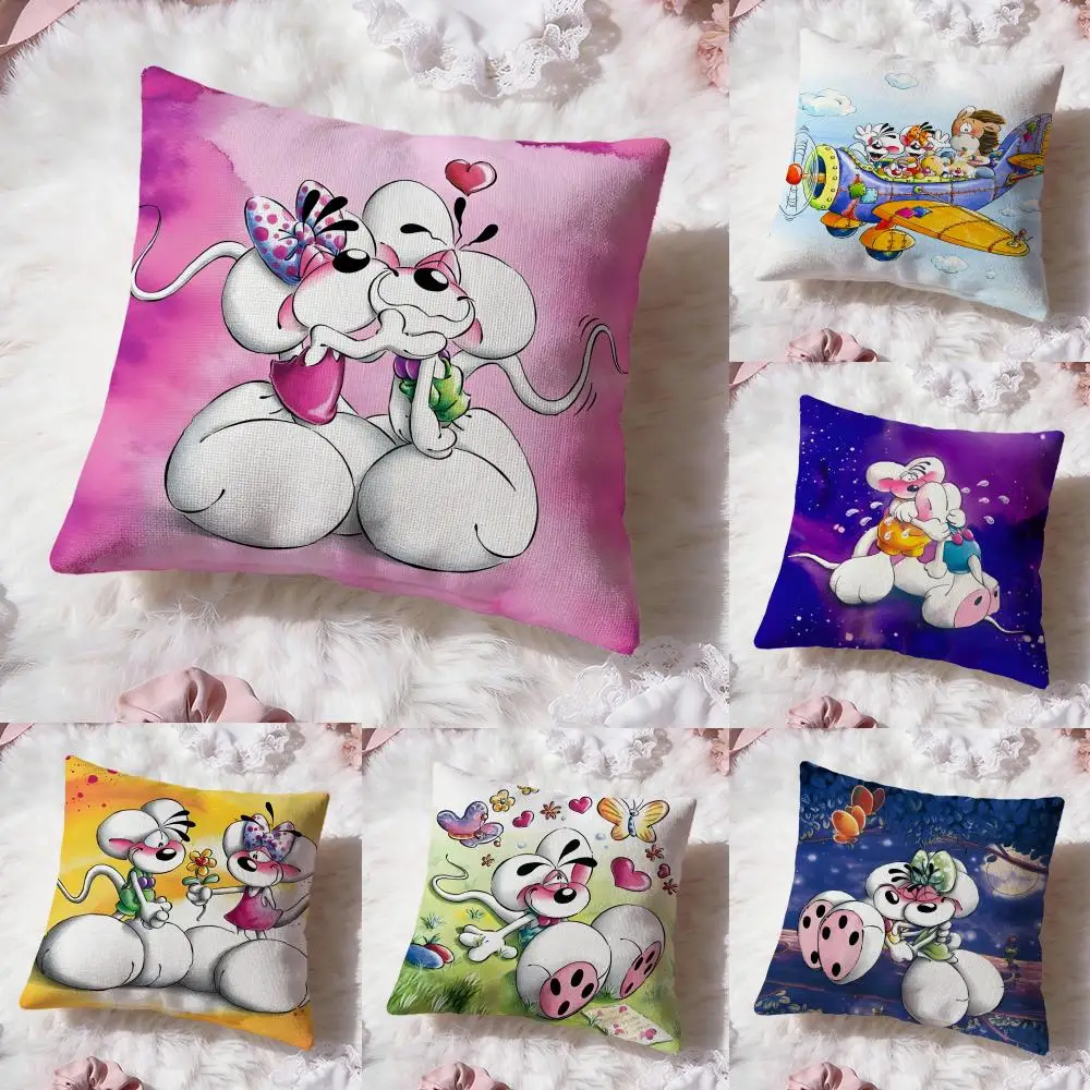 Cartoon D-Diddl Cushion Cover Premium Comfort Reversible Pillow Cove -Two in One Design for Any Room & Car Interior