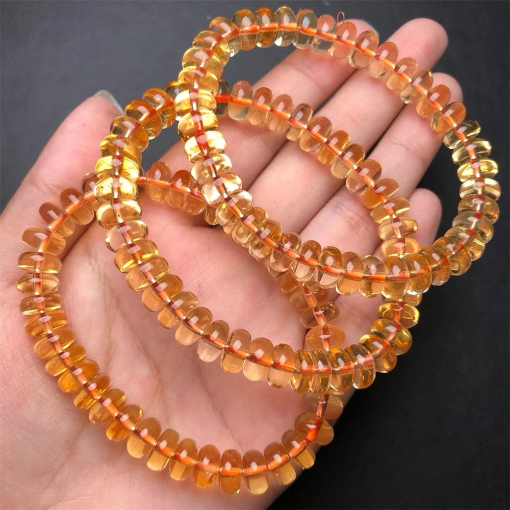 

1 Pc Fengbaowu Natural Citrine Bracelet Abacus Beads Reiki Healing Stone Fashion Jewelry Gift For Women Men