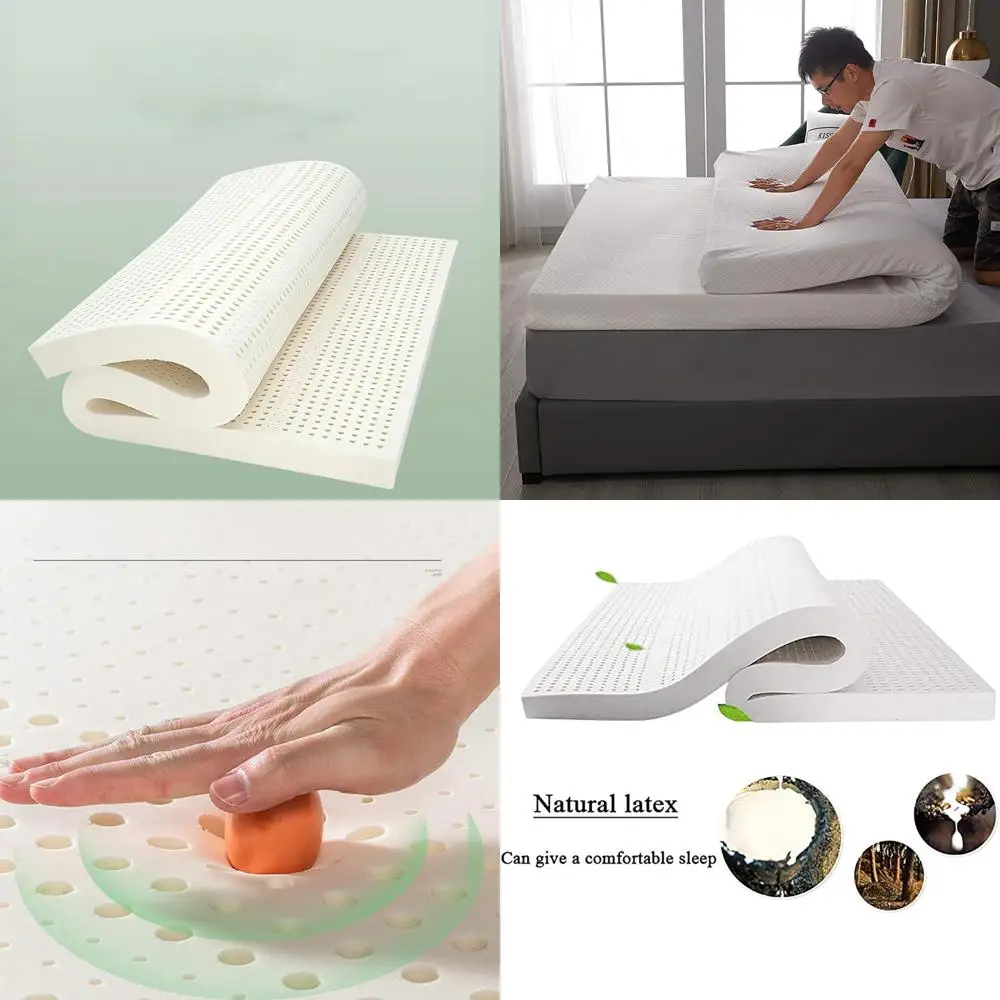مرتبة علوية من اللاتكس متوسطة الحجم مغطاة بالقطن العضوي، خيارات 1-4 بوصة، مثالية للنوم العميق، مقاس كينج، سميكة 76 × 80 × 1 بوصة