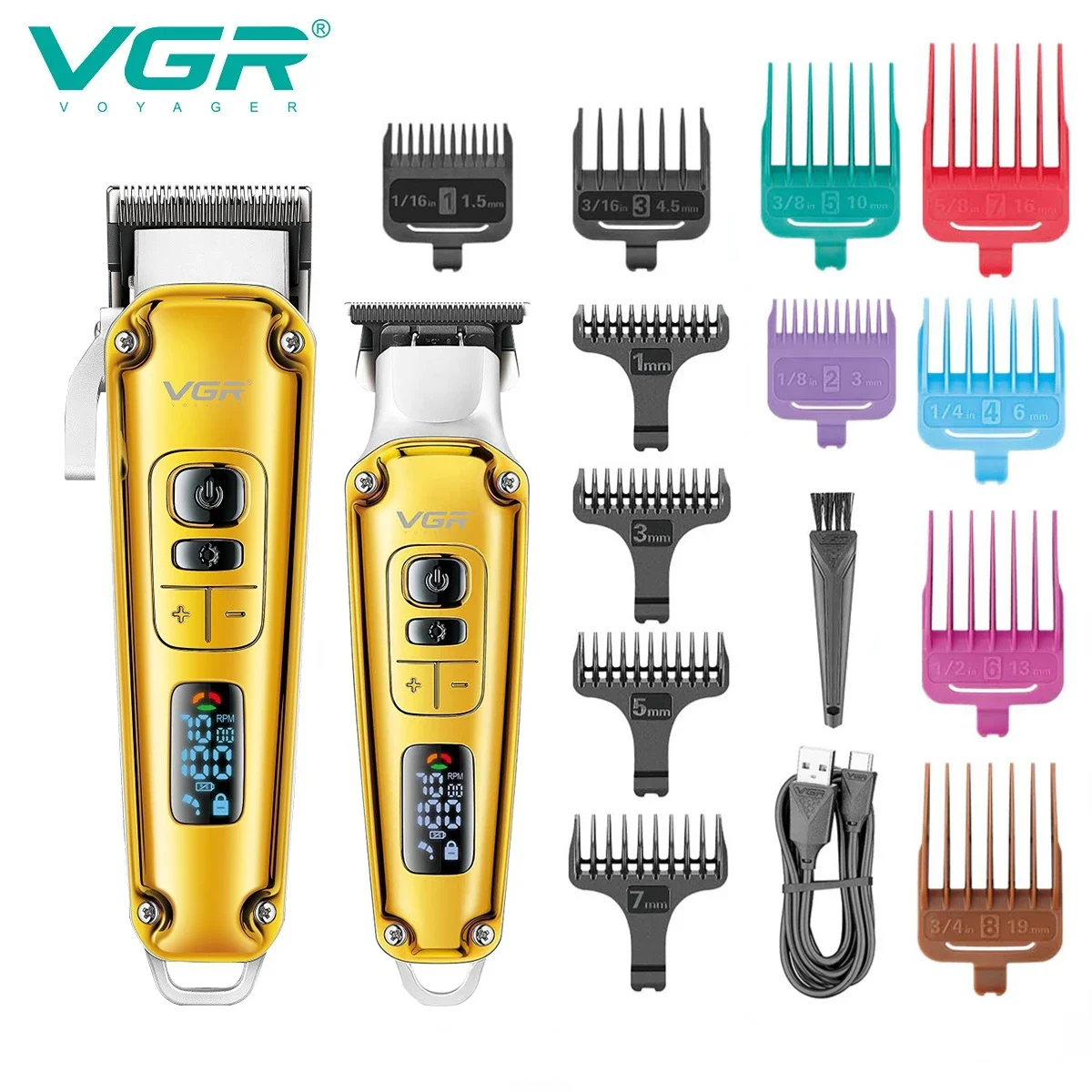 VGR Hair Trimmer Professional Hair Cutting Machine Electric Hair Clipper Barber Haircut Machine Metal Trimmer for Men V-931