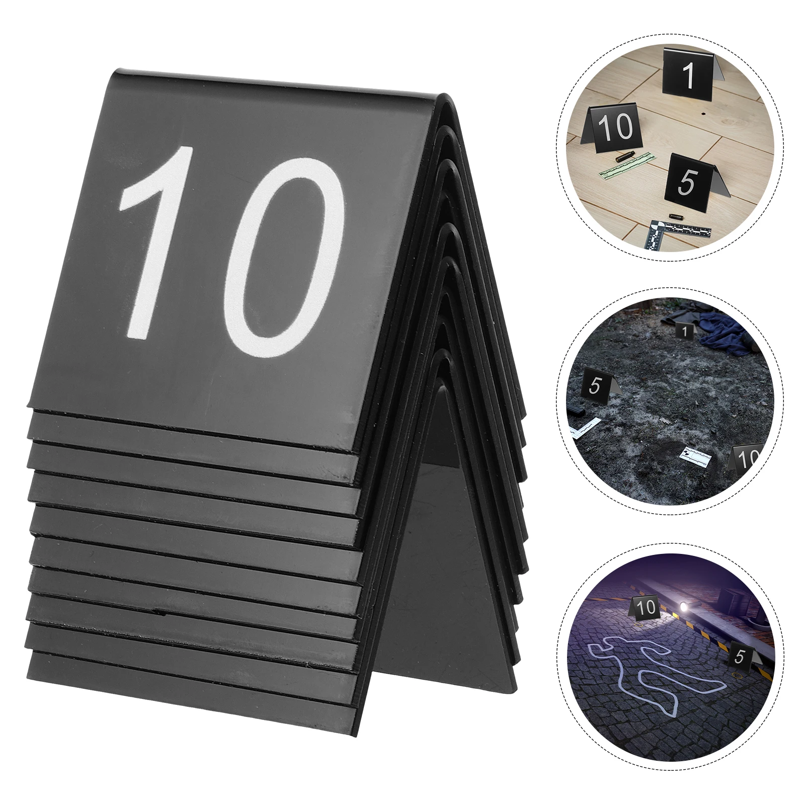 

Detective Clue Card Evidence Markers Crime Scene Acrylic Triangle Number Sign Table Props