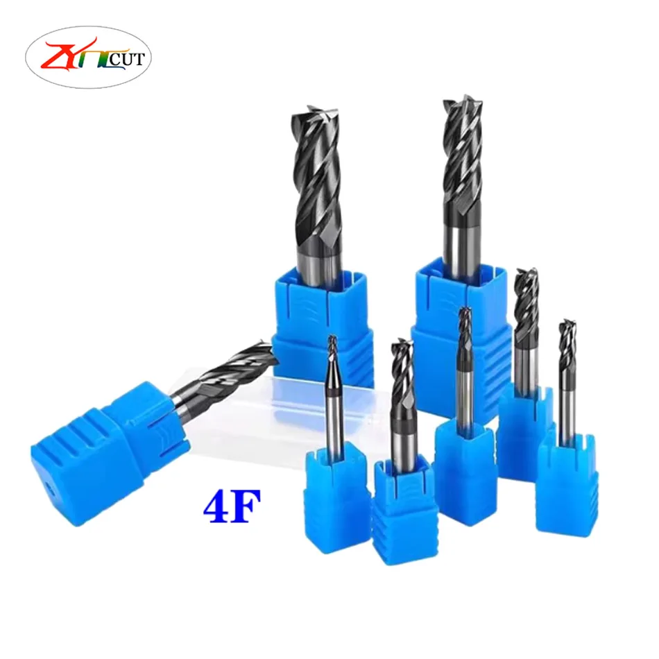 

4 Flute HRC50 Milling Cutter D1 1.5 2 2.5 3 4 5 6 8 10 12mm Carbide endmill hard Alloy Steel cnc End Milling cutter machine tool
