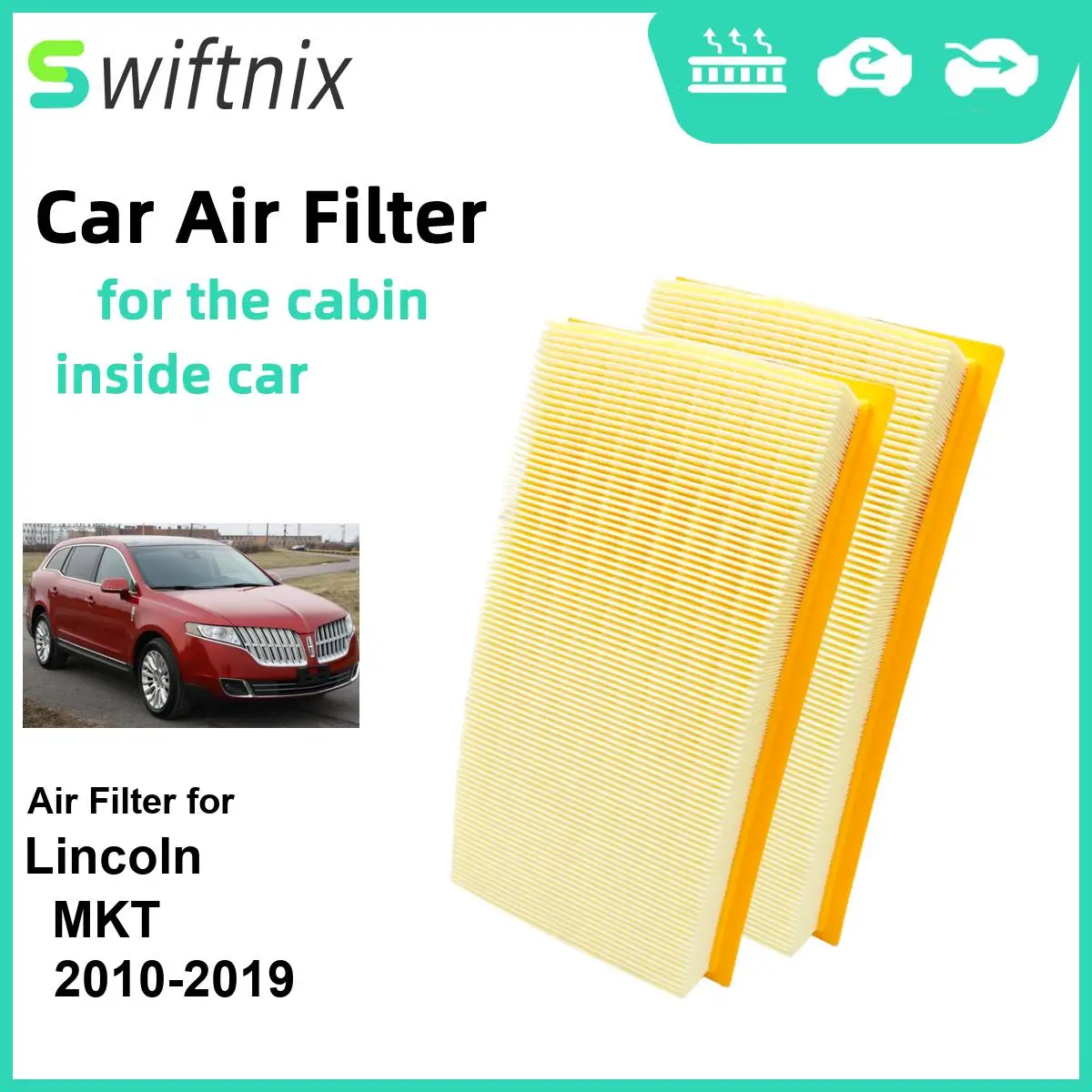 

Воздушный фильтр двигателя Calm Carbon Fiilter для Lincoln MKT 2010-2019 CA10242 7T4Z-9601-A, 2 шт.