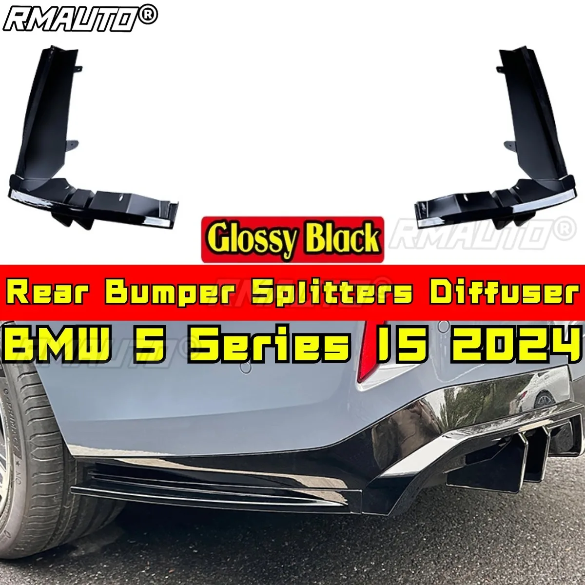 

Разветвители заднего бампера, диффузор, совместимый с BMW 5 серии I5 2024, комплект кузова, задний спойлер для губ, автомобильные аксессуары
