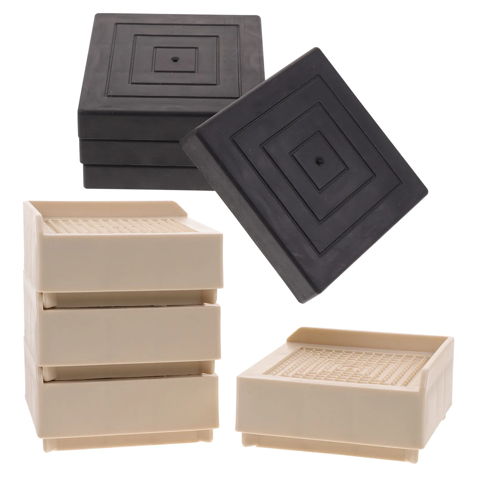 

Bed Frame Risers Heightening Mat Desk Legs Lifts Lifters Beige Soft Rubber Elder