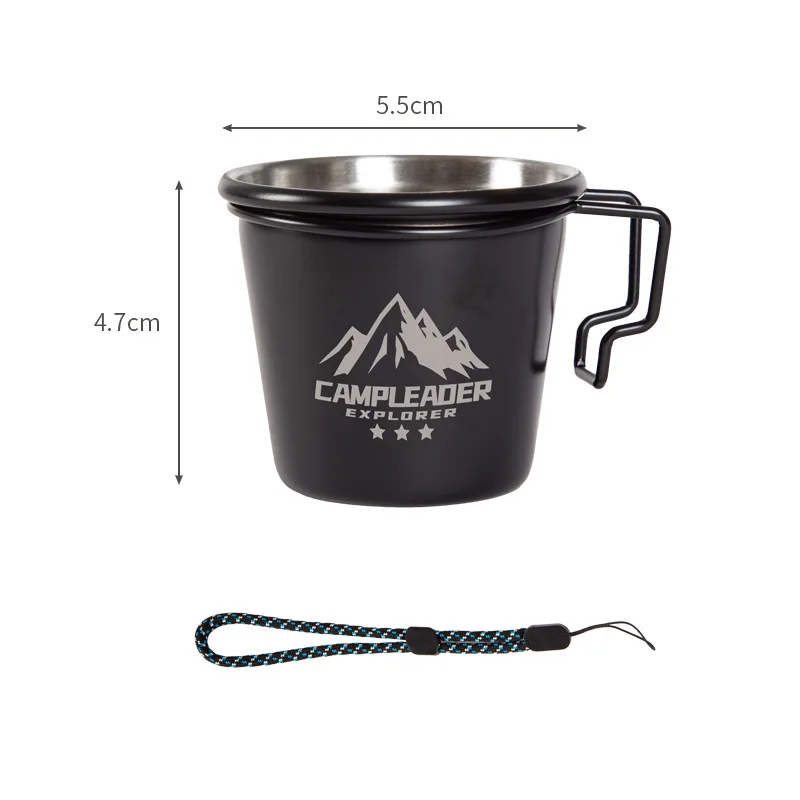 Mini Stainless Steel Handle Beer Cup, Coffee Tumbler, Tea, Milk, Water Metal Cups, Mugs with Strap, Home and Outdoor, 70ml