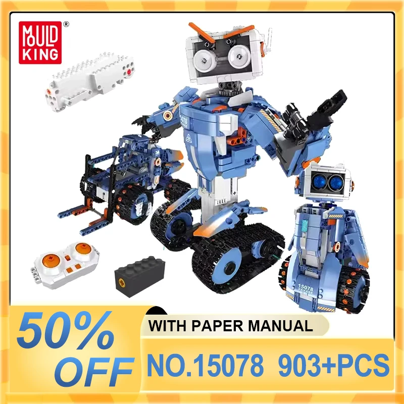 Mould King 15078 Technical Robot Building Blocks The RC APP Motorzed Five Chaning Robot Carl Model Toys Boys Kids Christmas Gift