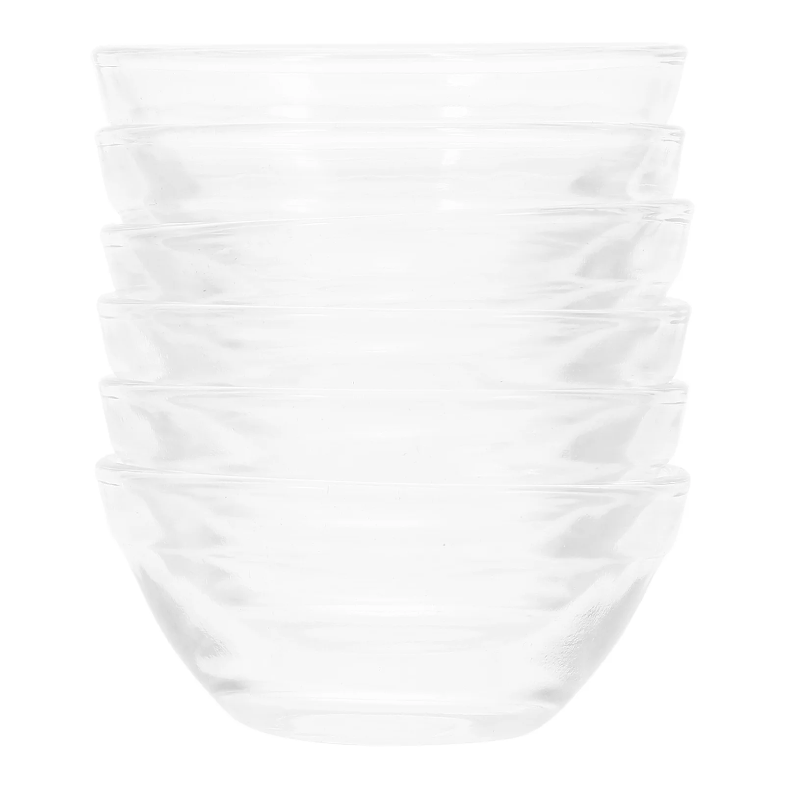 

6 Pcs Pudding Containers with Lids Small Heat Resistant Bowls Kitchen Glass Office Desserts