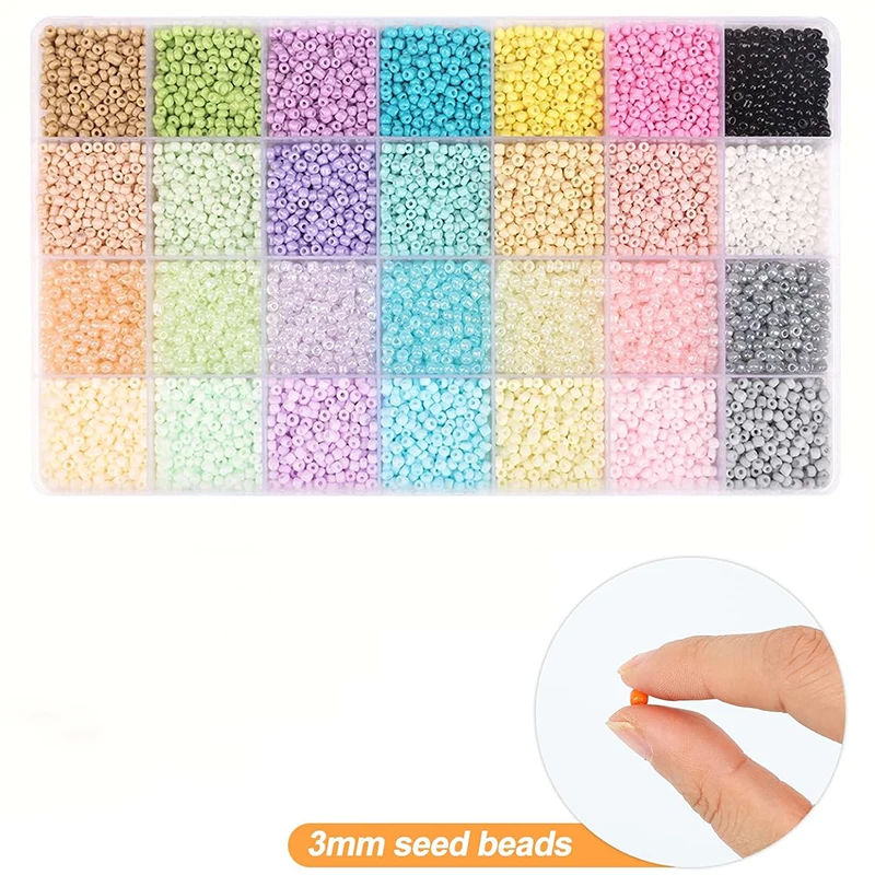 3mm Macaroon Color Series Glass Seed Beads Kit With Metal Jewelry Accessories for Jewelry Bracelet Necklace Making DIY 8500PCS