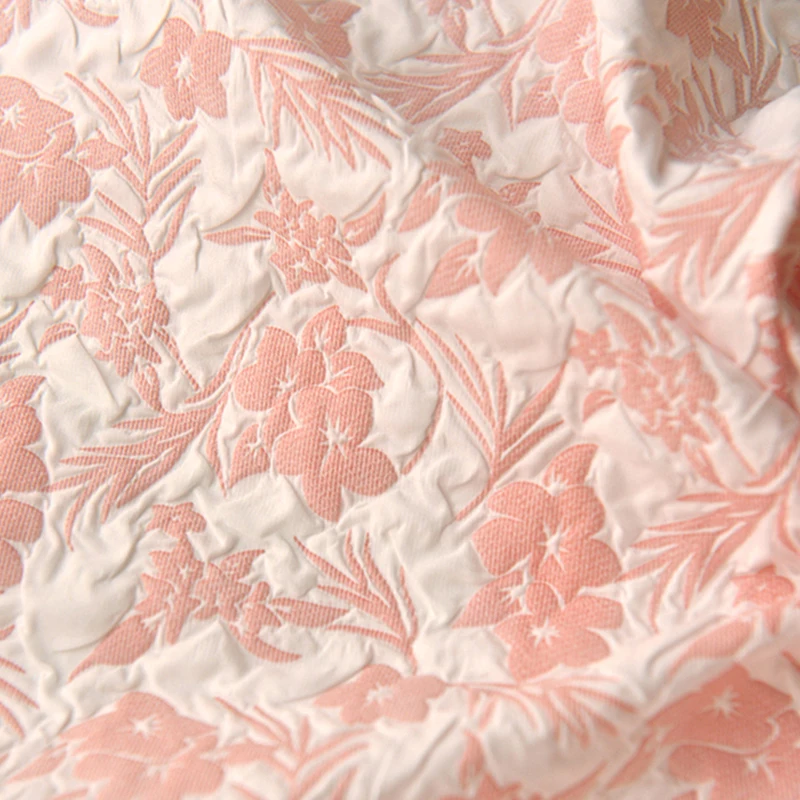 0.5m/1m/2m Pink Flower Three-dimensional Relief Jacquard Fabric For Princess Dress, Children's Clothing, Handmade DIY Fabrics - view 3