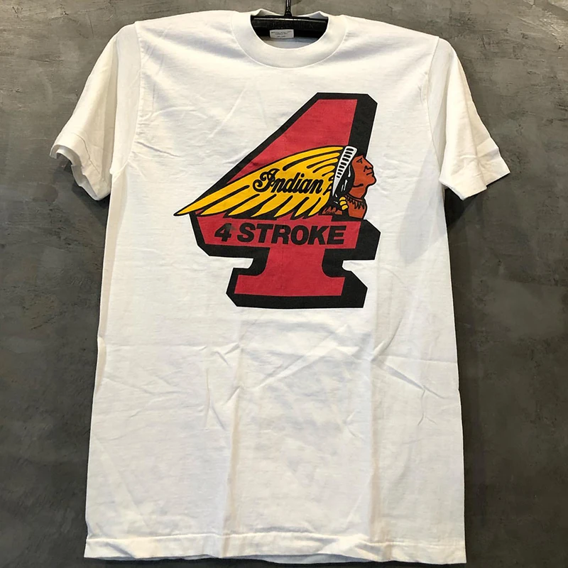 

Summer 4 STROKE European and American High Street Vibe Trendy Brand Loose Short-sleeved Trendy Men and Women Couple Tee Shirtp