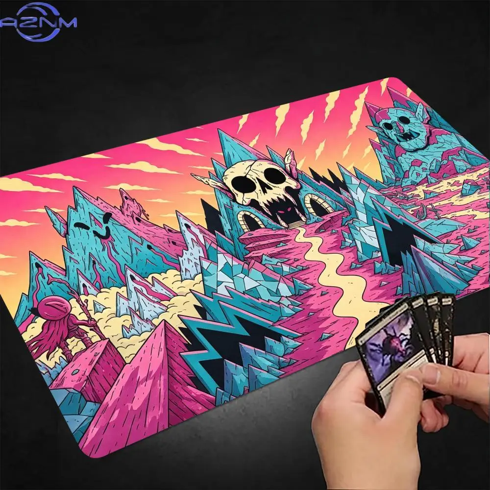 Pink Cartoon Skull Cave Mountain Mouse Pad Playmat MTG TCG Office Desk Mat for Work Game PC Laptop Rug Carpet MousePad
