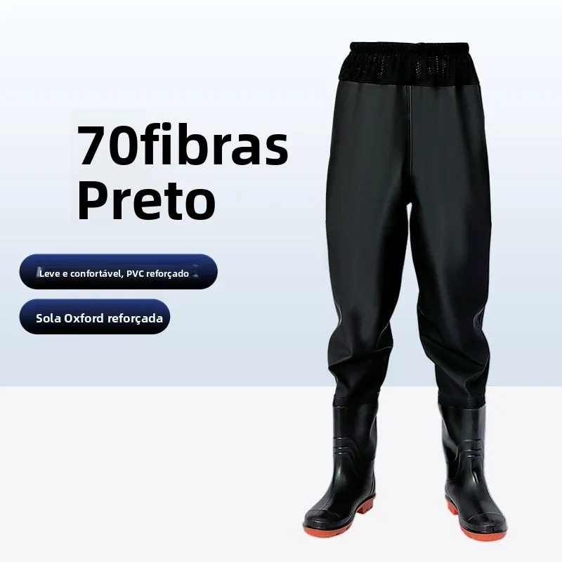thickened-fishing-overalls-men's-waterproof-fishing-pants-full-body-rain-pants-with-integrated-water-shoes-fishing-gear-pvc-m