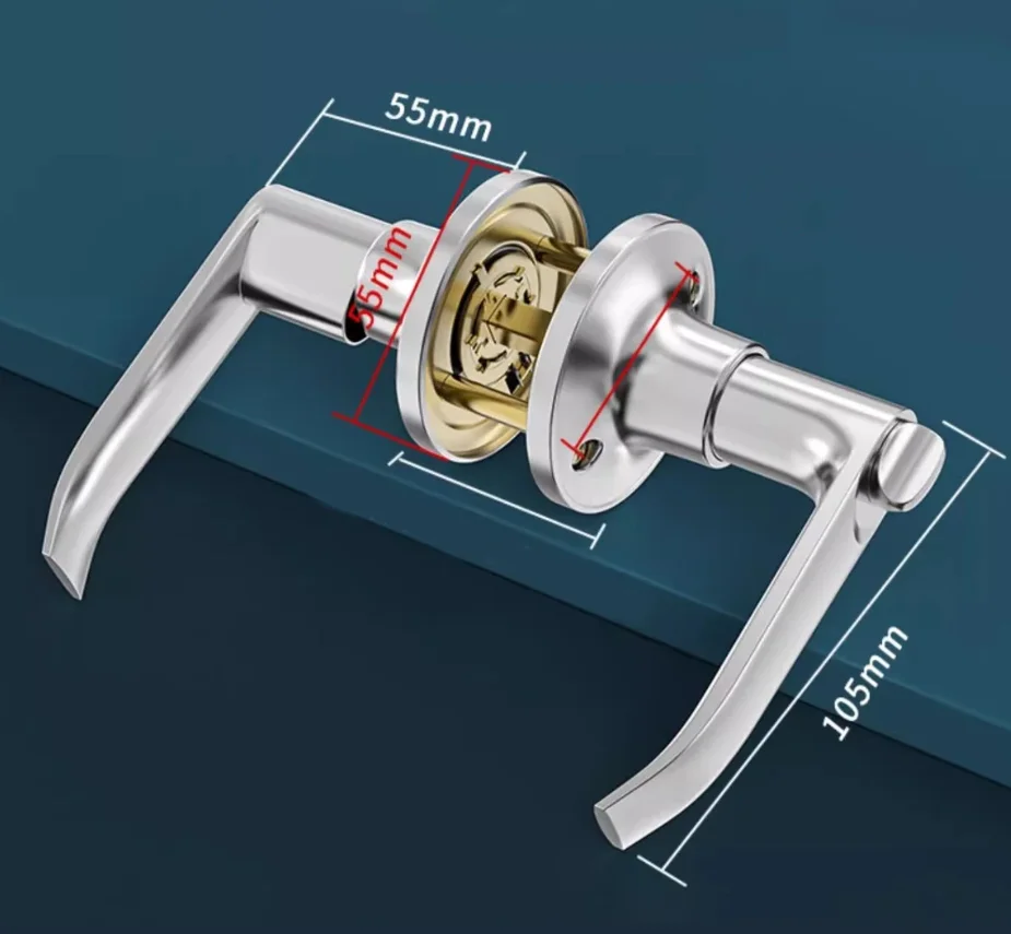 Household Door Handle Lock Round Security Privacy Sliding Front Doors Entrance Keyed Locks for Bedroom Living Room